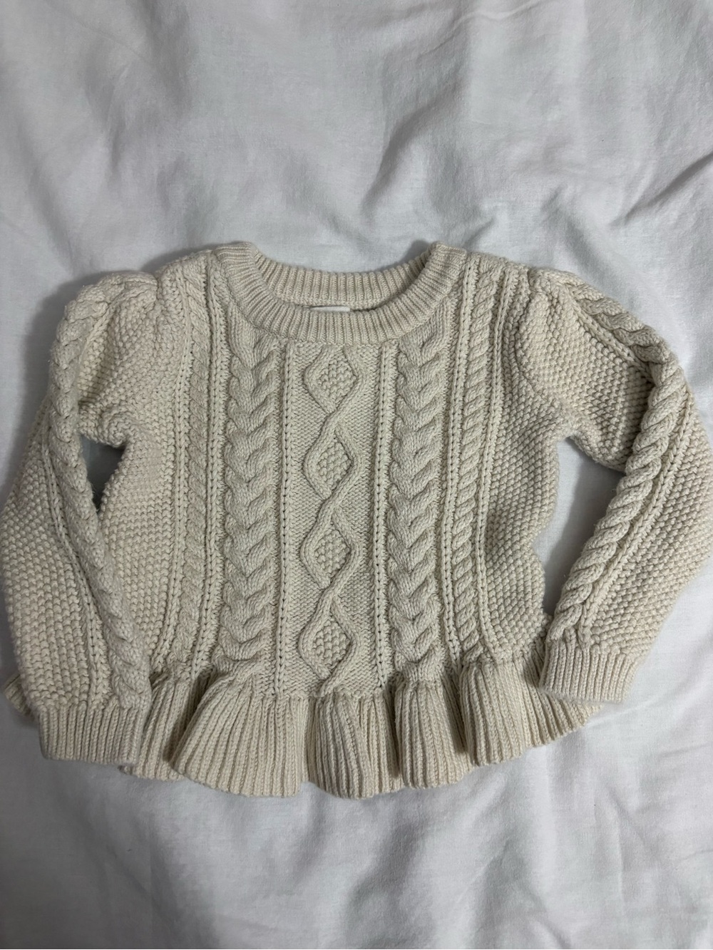 Baby Gap - Cream Cable Knit Peplum Sweater